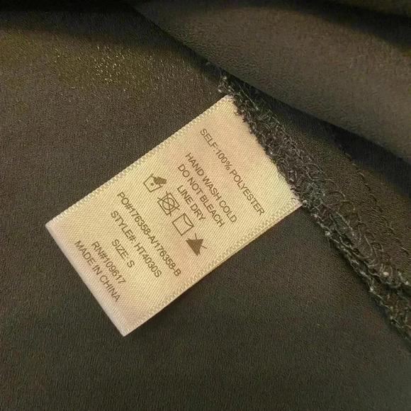 Shinestar Plain Black Sheer Cami Flowy Spaghetti Straps V Neck Size S - Picture 8 of 9